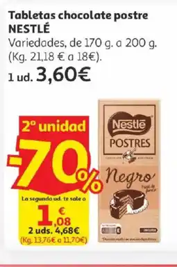 Alcampo NESTLÉ Tabletas chocolate postre oferta