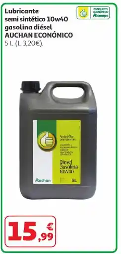 Alcampo AUCHAN ECONÓMICO Lubricante semi sintético 10w40 gasolina diésel oferta