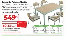 Alcampo Conjunto 7 piezas Florida oferta