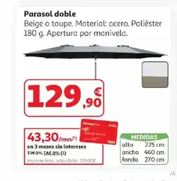 Alcampo Parasol doble oferta