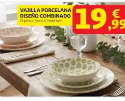 Alcampo Vajilla porcelana diseño combinado oferta