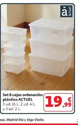 Alcampo ACTUEL Set 8 cajas ordenación plástico oferta