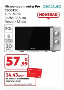 Alcampo CECOTEC Microondas Inverter Pro oferta