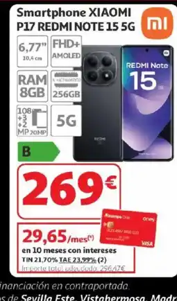 Alcampo XIAOMI P17 REDMI NOTE 15 5G Smartphone oferta