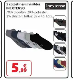 Alcampo INEXTENSO 5 calcetines invisibles oferta