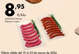 Supermercados Lupa Salchichas frescas blancas o rojas oferta