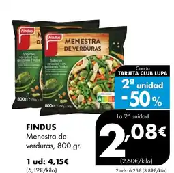 Supermercados Lupa FINDUS Menestra de verduras oferta