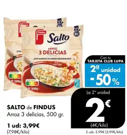 Supermercados Lupa SALTO de FINDUS Arroz 3 delicias oferta