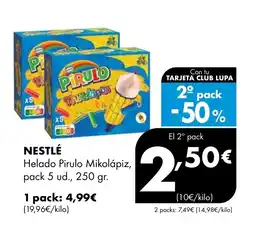 Supermercados Lupa NESTLÉ Helado Pirulo Mikolápiz oferta