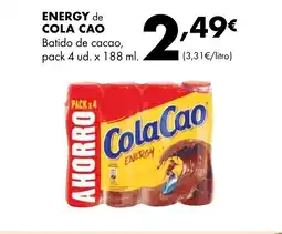 Supermercados Lupa ENERGY de COLA CAO Batido de cacao oferta