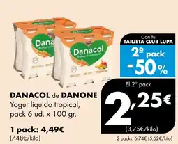 Supermercados Lupa DANACOL de DANONE Yogur líquido tropical oferta