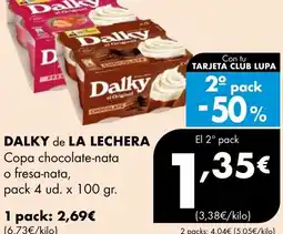 Supermercados Lupa DALKY de LA LECHERA Copa chocolate-nata o fresa-nata oferta