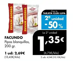Supermercados Lupa FACUNDO Pipas blanquillas oferta