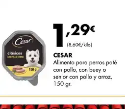 Supermercados Lupa CESAR Alimento para perros paté con pollo, con buey o senior con pollo y arroz oferta