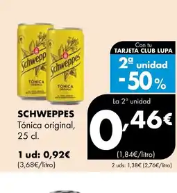 Supermercados Lupa SCHWEPPES Tónica original oferta