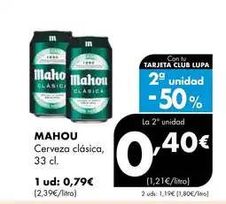 Supermercados Lupa MAHOU Cerveza clásica oferta