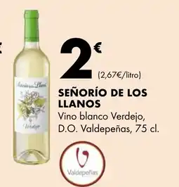Supermercados Lupa SEÑORÍO DE LOS LLANOS Vino blanco Verdejo, D.O. Valdepeñas oferta