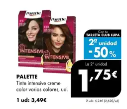 Supermercados Lupa PALETTE Tinte intensive creme color varios colores oferta