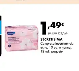 Supermercados Lupa SECRETISIMA Compresa incontinencia extra oferta