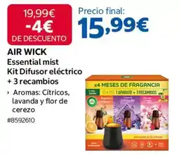 Costco Air wick - essential mist kit difusor eléctrico + 3 recambios oferta