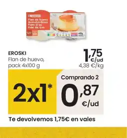 Eroski EROSKI Flan de huevo oferta
