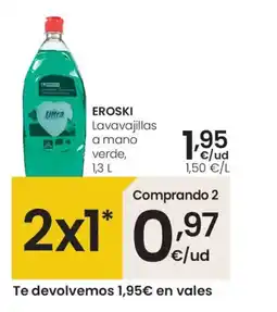 Eroski EROSKI Lavavajillas a mano verde oferta