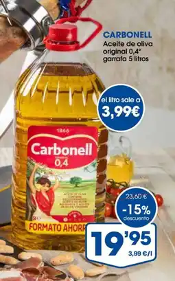 Supermercados Plaza CARBONELL Aceite de oliva original 0,4° garrafa oferta