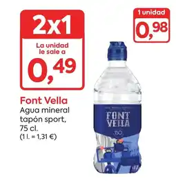 Suma Supermercados FONT VELLA Agua mineral tapón sport oferta