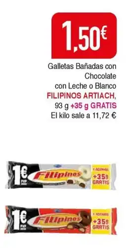 Masymas FILIPINOS ARTIACH Galletas Bañadas con Chocolate con Leche o Blanco oferta
