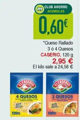 Masymas CASERIO Queso Rallado 3 ó 4 Quesos oferta