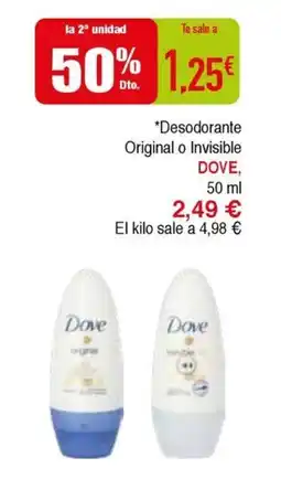 Masymas DOVE Desodorante Original o Invisible oferta