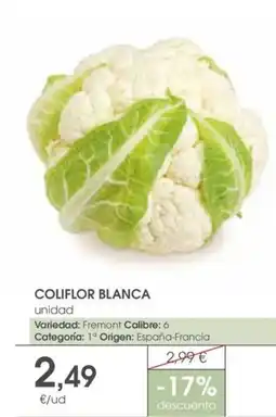 Supermercados Plaza Coliflor blanca oferta