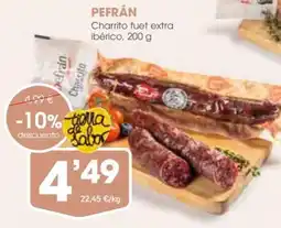 Supermercados Plaza PEFRÁN Charrito fuet extra ibérico oferta
