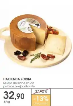 Supermercados Plaza HACIENDA ZORITA Queso de leche cruda puro de oveja oferta
