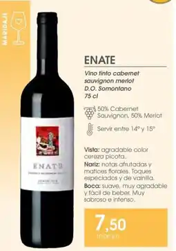 Supermercados Plaza ENATE Vino tinto cabernet sauvignon merlot D.O. Somontano oferta