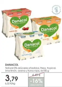 Supermercados Plaza DANACOL Natural 0% azúcares añadidos, fresa, tropical, lima limón, avena y frutos rojos oferta