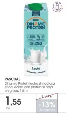 Supermercados Plaza PASCUAL Dinamic Protein leche sin lactosa enriquecida con proteínas baja en grasa oferta