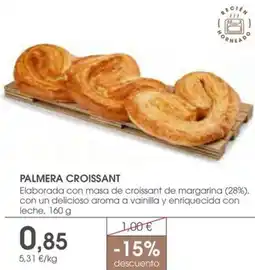 Supermercados Plaza PALMERA CROISSANT Elaborada con masa de croissant de margarina, con un delicioso aroma a vainilla y enriquecida con leche oferta