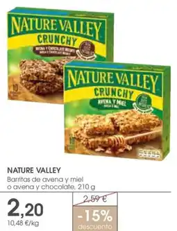 Supermercados Plaza NATURE VALLEY Barritas de avena y miel o avena y chocolate oferta