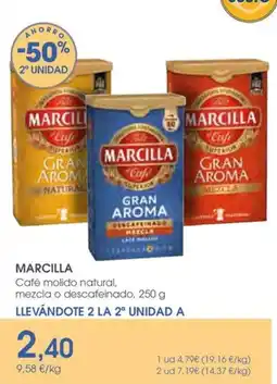 Supermercados Plaza MARCILLA Café molido natural, mezcla o descafeinado oferta