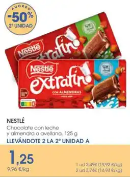 Supermercados Plaza NESTLÉ Chocolate con leche y almendra o avellana oferta