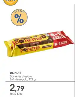 Supermercados Plaza DONUTS Donettes clásicos 8+1 de regalo oferta