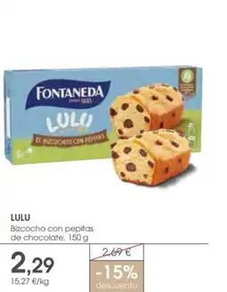 Supermercados Plaza LULU Bizcocho con pepitas de chocolate oferta