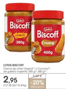 Supermercados Plaza LOTUS Biscoff crema de untar origina o crunchy de galleta crujiente oferta