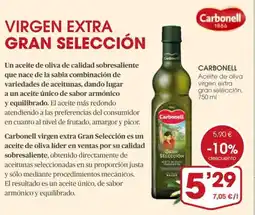 Supermercados Plaza CARBONELL Aceite de oliva virgen extra gran selección oferta