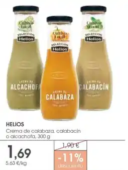 Supermercados Plaza HELIOS Crema de calabaza, calabacín o alcachofa oferta