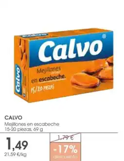 Supermercados Plaza CALVO Mejillones en escabeche 15-20 piezas oferta