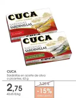 Supermercados Plaza CUCA Sardinillas en aceite de oliva o picantes oferta