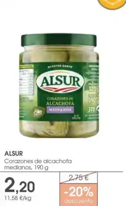 Supermercados Plaza ALSUR Corazones de alcachofa medianos oferta