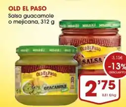 Supermercados Plaza OLD EL PASO Salsa guacamole o mejicana oferta